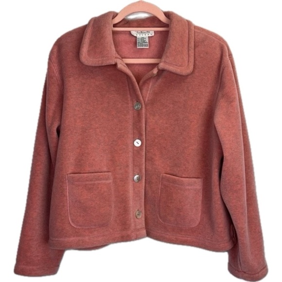 Talbots Petites Soft Pink Long Sleeve Cozy Warm Jacket Button Up Sweater - Picture 1 of 7